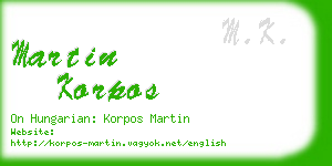 martin korpos business card